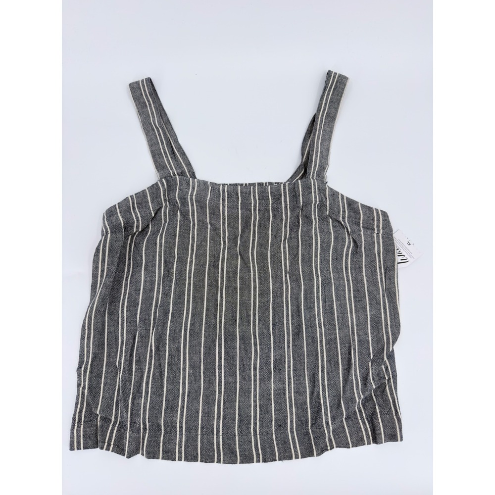 Time and Tru Cami Tank Top Striped Modern Women XL Gray White Livaeco Viscose